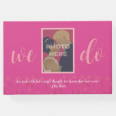 Hochzeitsschick Modernes Elegantes, einfaches Rosa Gästebuch (Rückseite)