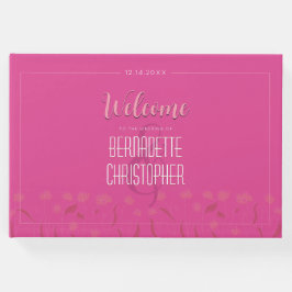 Hochzeitsschick Modernes Elegantes, einfaches Rosa Gästebuch