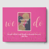 Hochzeitsschick Modernes Elegantes, einfaches Rosa Gästebuch (Rückseite)