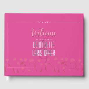 Hochzeitsschick Modernes Elegantes, einfaches Rosa Gästebuch