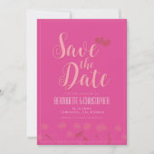 Hochzeitsschick Modernes Elegantes, einfaches Rosa Save The Date (Vorderseite)