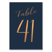 Hochzeitsschiff der Rose Goldkupfer Glitzer Tischnummer (Rückseite)