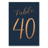 Hochzeitsschiff der Rose Goldkupfer Glitzer Tischnummer (Rückseite)