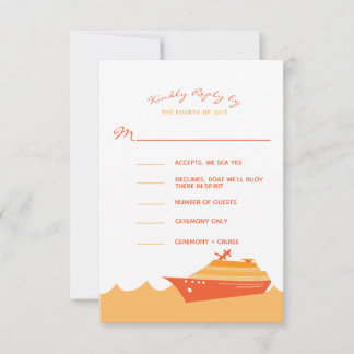 Hochzeitsschiff Orange RSVP Karte
