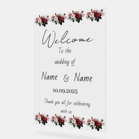 Hochzeitsschild aus Plexiglas Acrylschild (Winkel)