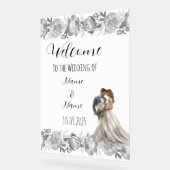 Hochzeitsschild aus schwarzem Plexiglas Acrylschild (Winkel)