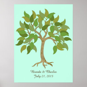 Hochzeitsschild Baum Poster