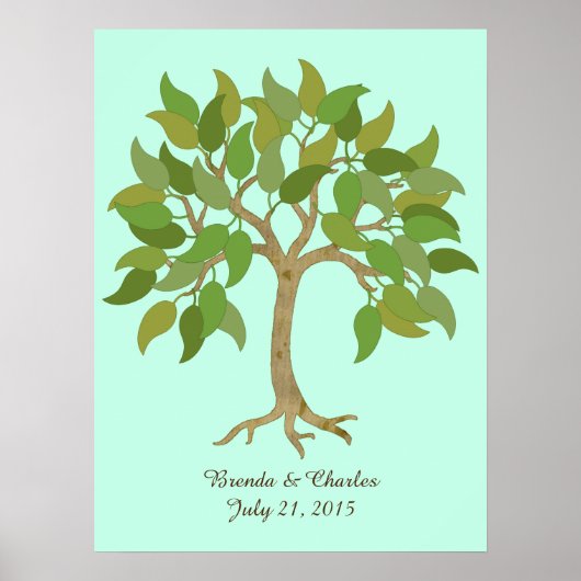 Hochzeitsschild Baum Poster (Vorne)