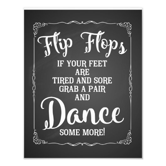 Hochzeitsschild, Flip Flops, Hochzeit, Tafel Fotodruck (Vorne)