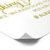 Hochzeitsschild für die Rose der sozialen Medien Poster (Ecke)