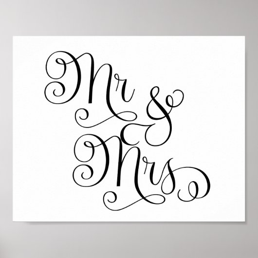 Hochzeitsschild - Herr & Frau- Poster (Vorne)
