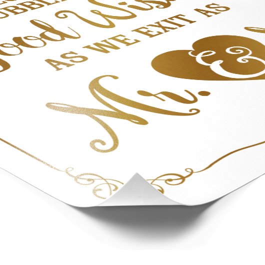 Hochzeitsschild Hochzeitsposter, Goldhochzeit Fotodruck (Ecke)