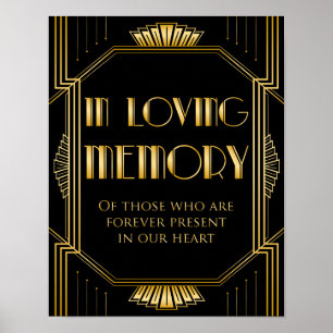 Hochzeitsschild "In Loving Memory" Gatsby Art De Poster