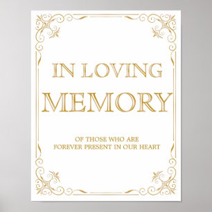Hochzeitsschild "In Loving Memory" Gatsby Art De Poster