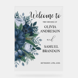 Hochzeitsschild in Navy Acrylschild