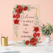 Hochzeitsschild mit floralrotem Acryl Acrylschild (Hochzeit)