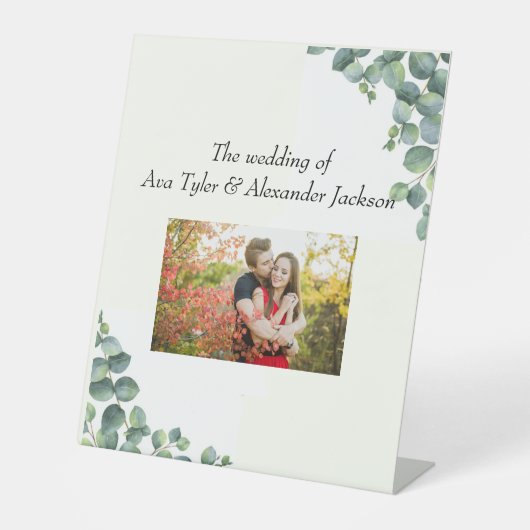 Hochzeitsschild mit Foto Sockelschild (Vorderseite)