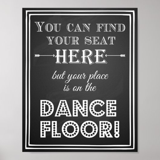 Hochzeitsschild Vintag finden Sie hier Ihren Sitzp Poster (Vorne)