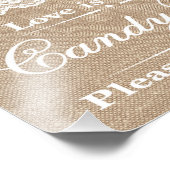 Hochzeitsschilder - Burlap & Lace - Candy Bar - Fotodruck (Ecke)