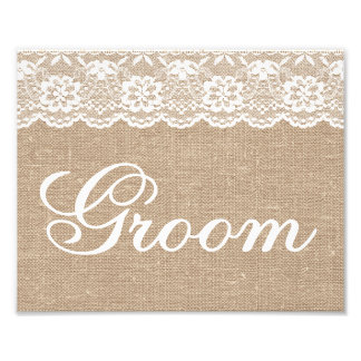 Hochzeitsschilder - Burlap & Lace - Groom - Fotodruck