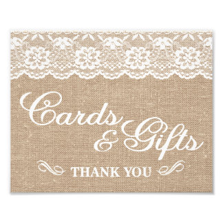 Hochzeitsschilder - Jute & Spitze - Karten & Gesch Fotodruck