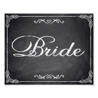 Hochzeitsschilder Tafel Braut Fotodruck