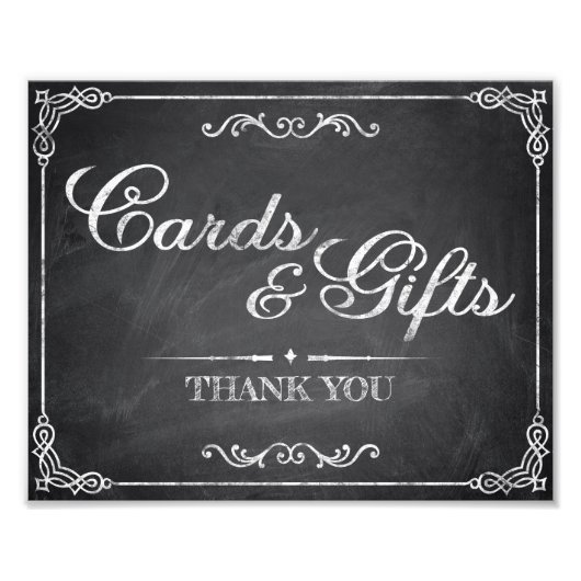 Hochzeitsschilder - Tafel - Karten und Geschenke - Fotodruck (Vorne)