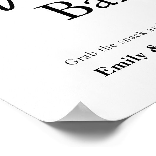 Hochzeitsschildkröte für Snacks Bar Poster (Ecke)