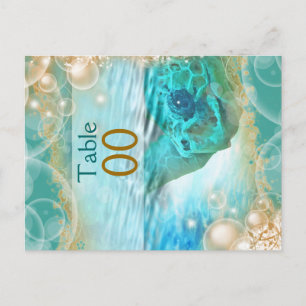 Hochzeitsschildkröte zum Thema Strand "Tischnummer Postkarte