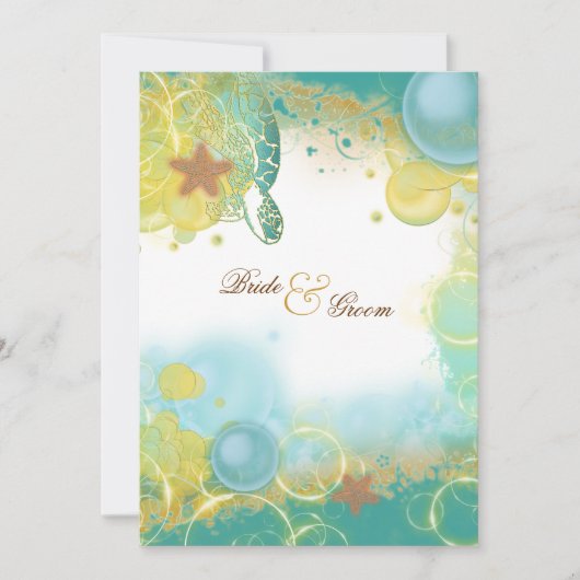 Hochzeitsschildkröten Einladung (Vorderseite)