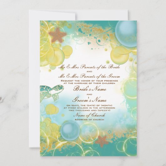 Hochzeitsschildkröten Einladung (Rückseite)