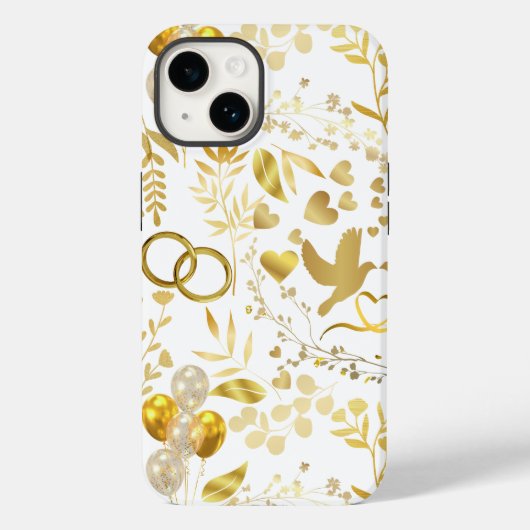 Hochzeitsschmuck in Gold 02 Case-Mate iPhone Hülle (Rückseite)