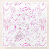 Hochzeitsschmuck Muster 02 Glasuntersetzer (Vorderseite)