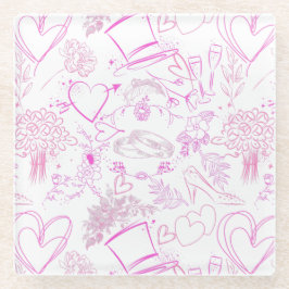 Hochzeitsschmuck Muster 02 Glasuntersetzer