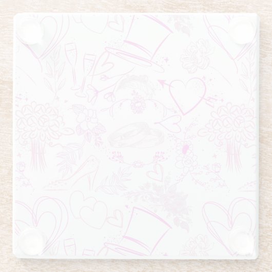 Hochzeitsschmuck Muster 02 Glasuntersetzer (Rückseite)