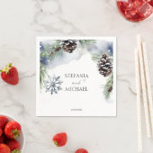 Hochzeitsschneebeete Wasserfarbenschneebeete Serviette (Beispiel)