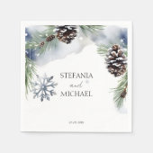 Hochzeitsschneebeete Wasserfarbenschneebeete Serviette (Vorderseite)