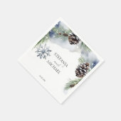 Hochzeitsschneebeete Wasserfarbenschneebeete Serviette (Ecke)