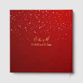 Hochzeitsschneeflocke in Rot-Chinesisch Gästebuch (Rückseite)