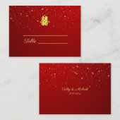 Hochzeitsschneeflocke in Rot-Chinesisch Platzkarte (Vorne/Hinten)