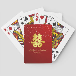 Hochzeitsschneeflocke in Rot-Chinesisch Spielkarten