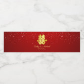 Hochzeitsschneeflocke in Rot-Chinesisch Wasserflaschenetikett (Einzelnes Label)