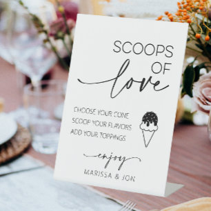 Hochzeitsschotte der Liebe Ice Cream Sockelschild