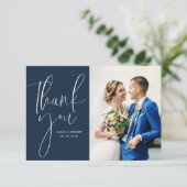 Hochzeitsschreiben dank Fotokarte Dankeskarte (Stehend Vorderseite)