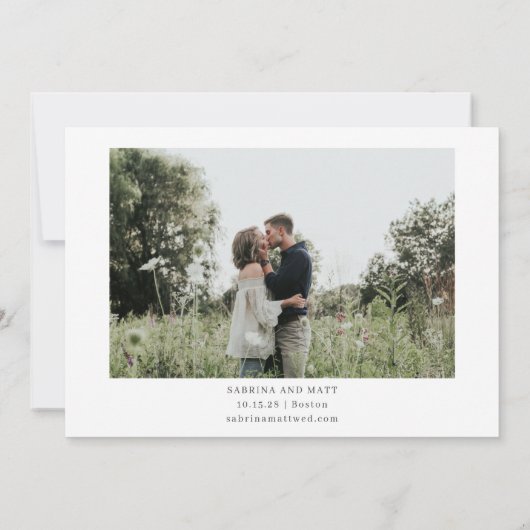 Hochzeitsschreiben des handgeschriebenen Script-Fo Save The Date (Rückseite)