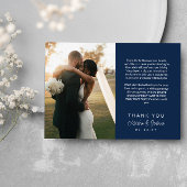 Hochzeitsschreiben mit Navy-Script Dankeskarte