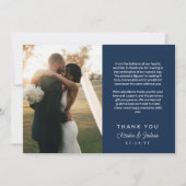 Hochzeitsschreiben mit Navy-Script Dankeskarte (Vorderseite)