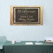 Hochzeitsschrift aus Edelgold-schwarzem Marmor Banner (Messeveranstaltung)