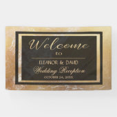 Hochzeitsschrift aus Edelgold-schwarzem Marmor Banner (Horizontal)