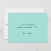 Hochzeitsschrift aus Glas Dankeskarte (Rückseite)